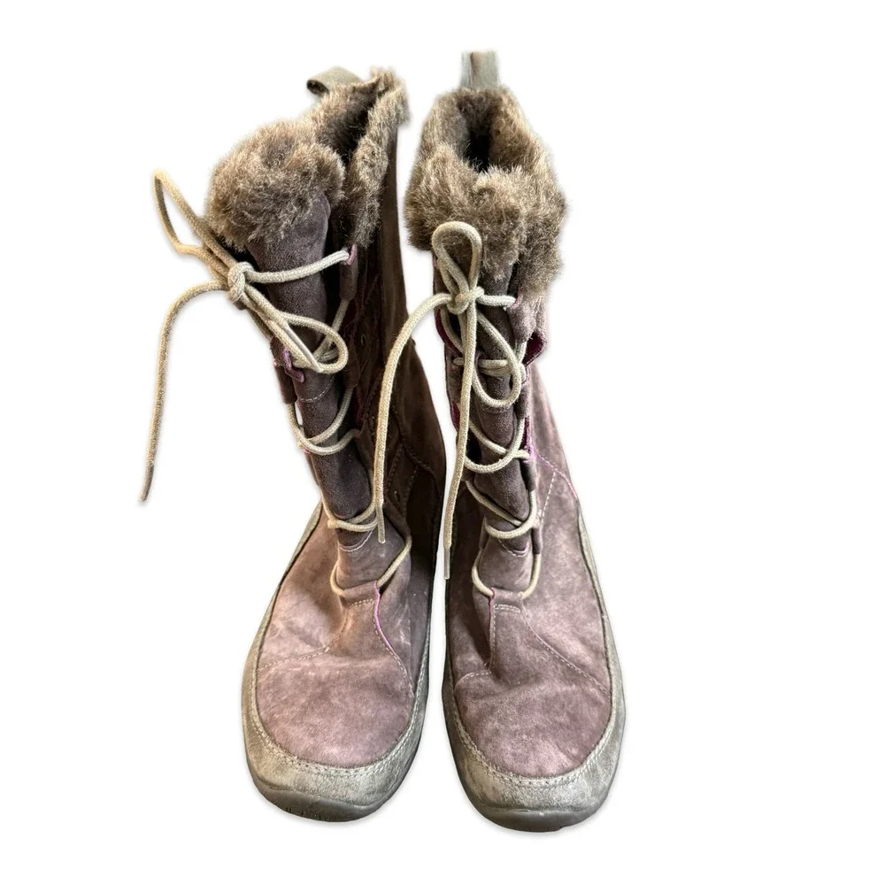 The North Face Janey Purple Suede Winter Boots PrimaLoft Insulated Womens 9